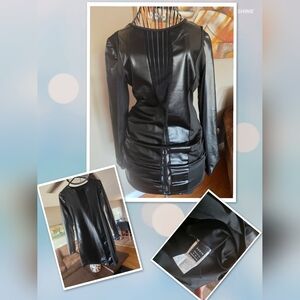 Shein Shiny Black Pleather Dress